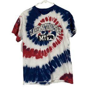 Glacier National Park Dyenomite Mens Multicolor Tie Dye Pullover T Shirt Sz M